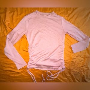 A new day size XS cinching sides long sleeve light sweater pink